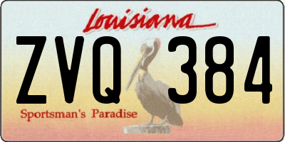 LA license plate ZVQ384