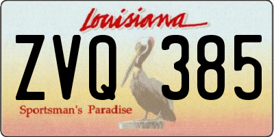 LA license plate ZVQ385