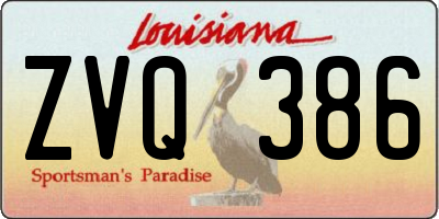 LA license plate ZVQ386