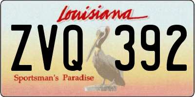 LA license plate ZVQ392