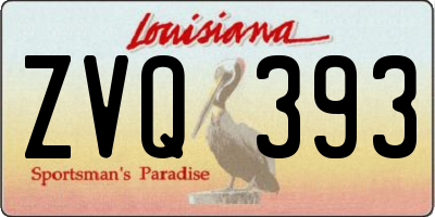 LA license plate ZVQ393
