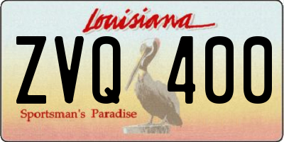 LA license plate ZVQ400