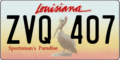 LA license plate ZVQ407