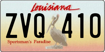 LA license plate ZVQ410