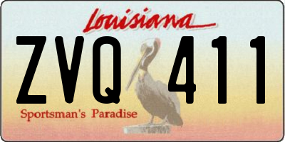 LA license plate ZVQ411