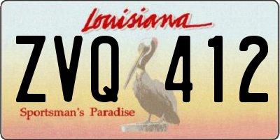 LA license plate ZVQ412