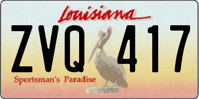 LA license plate ZVQ417