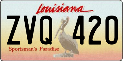 LA license plate ZVQ420
