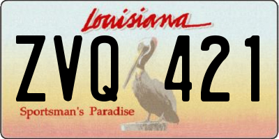 LA license plate ZVQ421