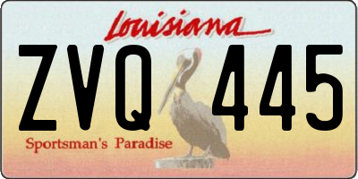 LA license plate ZVQ445