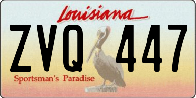 LA license plate ZVQ447