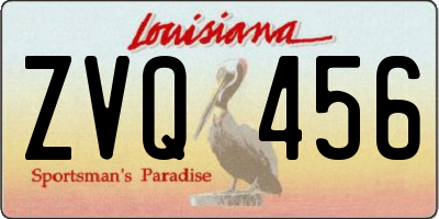 LA license plate ZVQ456
