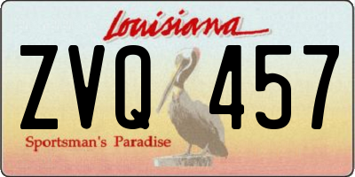 LA license plate ZVQ457
