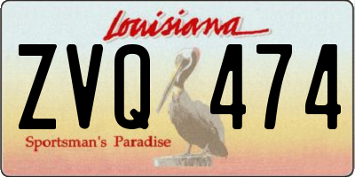 LA license plate ZVQ474