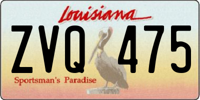 LA license plate ZVQ475