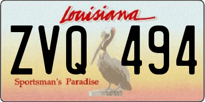LA license plate ZVQ494