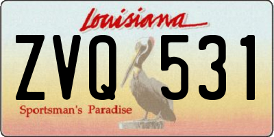 LA license plate ZVQ531