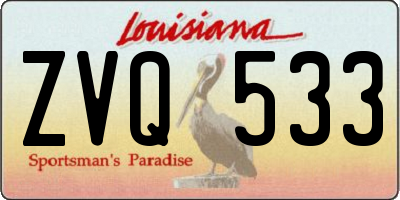 LA license plate ZVQ533