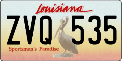 LA license plate ZVQ535