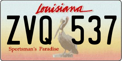 LA license plate ZVQ537