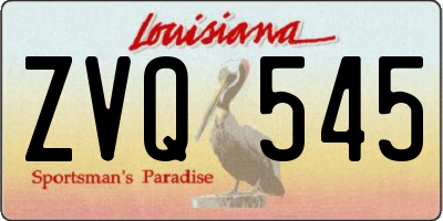 LA license plate ZVQ545