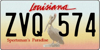 LA license plate ZVQ574