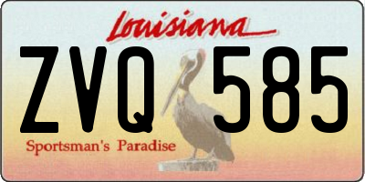 LA license plate ZVQ585