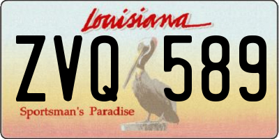 LA license plate ZVQ589