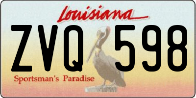 LA license plate ZVQ598