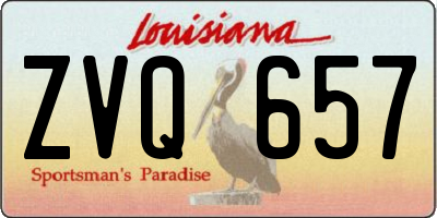 LA license plate ZVQ657