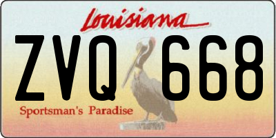 LA license plate ZVQ668