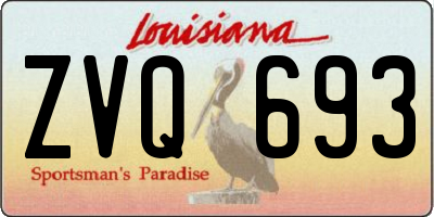 LA license plate ZVQ693