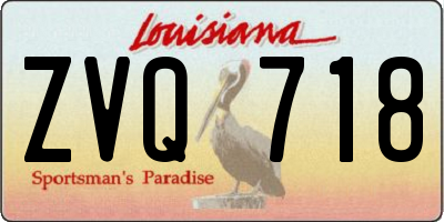 LA license plate ZVQ718