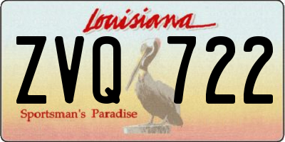 LA license plate ZVQ722