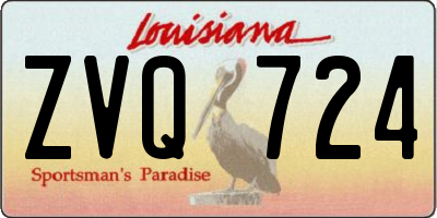 LA license plate ZVQ724