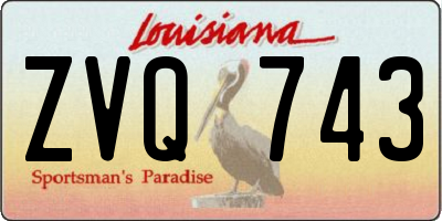 LA license plate ZVQ743