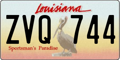LA license plate ZVQ744