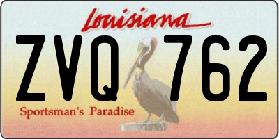 LA license plate ZVQ762