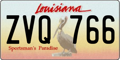 LA license plate ZVQ766