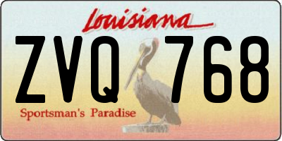 LA license plate ZVQ768