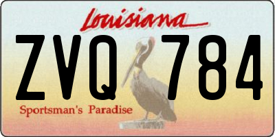 LA license plate ZVQ784