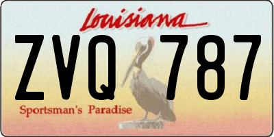 LA license plate ZVQ787