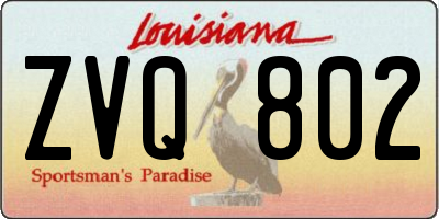 LA license plate ZVQ802