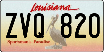 LA license plate ZVQ820