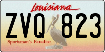 LA license plate ZVQ823