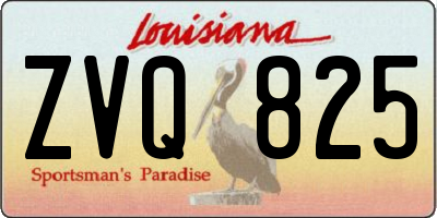 LA license plate ZVQ825