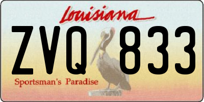 LA license plate ZVQ833