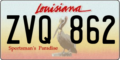 LA license plate ZVQ862