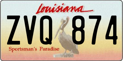 LA license plate ZVQ874