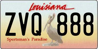 LA license plate ZVQ888